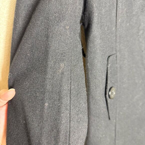 Nine West Black Long Sleeve Peacoat Jacket Size 2 Wool Blend Single Breasted - Picture 12 of 12
